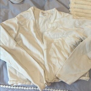 Zara Cream Long-Sleeve Cardigan